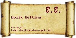 Bozik Bettina névjegykártya